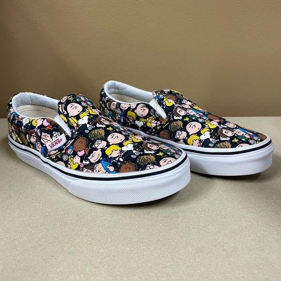 Vans Other - Vans Peanuts Classic Sneakers Boys 1 Girls The Gang Slip-Ons Skate Shoes Snoopy